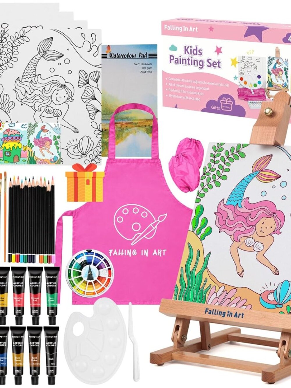 Kids Tabletop Easel Set, Portable Art Easel Painting Kits